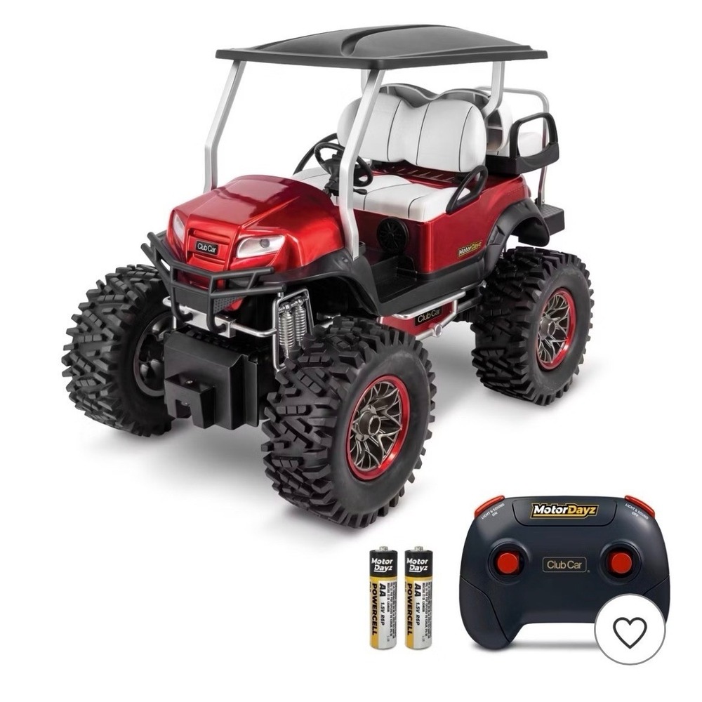 MotorDayz (1:15) Remote Control Club Car Golf Cart Red Bluetooth Music Lights RC